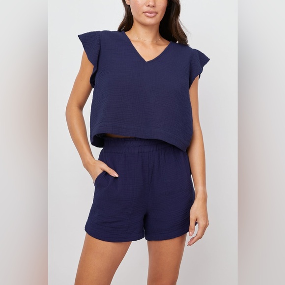 RAILS Miley Top & Leighton Short both in admiral blue (selling as 2 piece set) - Picture 1 of 15